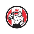 Canadian Cable Installer Canada Flag Icon Royalty Free Stock Photo