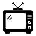 An icon of retro television, vintage tv in editable style Royalty Free Stock Photo