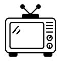 An icon of retro television, vintage tv in editable style Royalty Free Stock Photo