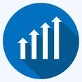 Icon Revenues. suitable for digital web symbol. long shadow style. simple design editable. design template vector. simple symbol