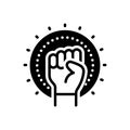 Black solid icon for Revolt, rebellion and closed Royalty Free Stock Photo