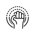 Black line icon for Revolution, putsch and protest Royalty Free Stock Photo