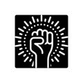 Black solid icon for Revolution, putsch and rebellion Royalty Free Stock Photo