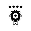 Black solid icon for Reward, medal and success Royalty Free Stock Photo