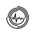 Black line icon for Rhythm, cadence and song