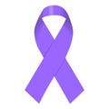 Icon ribbon symbol cancer day lavender ribbon