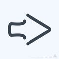 Icon Right 2 - Line Cut Style Royalty Free Stock Photo