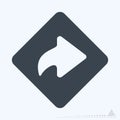 Icon Right Turn - Glyph Style Royalty Free Stock Photo