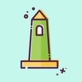 Icon Rish Round Tower. related to Ireland symbol. MBE style. simple design editable. simple illustration Royalty Free Stock Photo