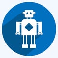 Icon Robotics. suitable for data analytics symbol. long shadow style. simple design editable. design template vector. simple