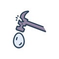 Color illustration icon for Robust, hammer and break Royalty Free Stock Photo