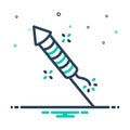 Mix icon for Rocket, cracker and firework Royalty Free Stock Photo