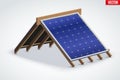 Icon Roof with Solar Panel Cover Royalty Free Stock Photo