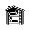 Black solid icon for Roommates, lodger and resident