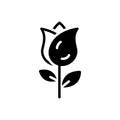 Black solid icon for Rose, flower and bouquet Royalty Free Stock Photo
