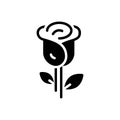 Black solid icon for Roses, petals and musk