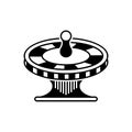 Black solid icon for Roulette, casino and game Royalty Free Stock Photo