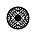 Black solid icon for Round, circular and annular Royalty Free Stock Photo