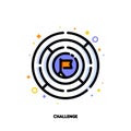 Icon of round labyrinth or maze for business challenge concept Royalty Free Stock Photo