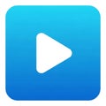 Icon with rounded corners featuring a white play symbol in the Royalty Free Stock Photo