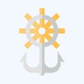 Icon Rudder. related to Hipster symbol. flat style. simple design editable. simple illustration Royalty Free Stock Photo