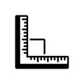 Black solid icon for Ruler, unit and distances Royalty Free Stock Photo