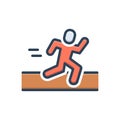 Color illustration icon for Runner, sport and marathoner Royalty Free Stock Photo