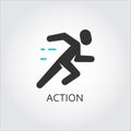 Icon of running men, action, sport, move concept