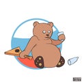 Icon russian bear with balalaika