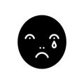 Black solid icon for Sad, nostalgic and wistful Royalty Free Stock Photo