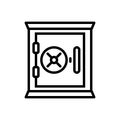 Black line icon for Safe Box, safe and vault
