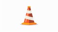 An icon of a safety cone. A road traffic barrier, a caution sign, a security pyramid for marking a safe boundary or Royalty Free Stock Photo