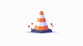 Icon for safety cones on the road. Caution, warning sign with striped symbol, security pyramid for marking safe Royalty Free Stock Photo
