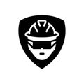 Black solid icon for Safety, defense and engineer