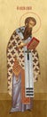 Icon of Saint Basil the Great on a Golden background Royalty Free Stock Photo