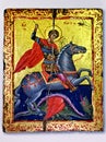 Icon Saint George Victorious killing the dragon Royalty Free Stock Photo