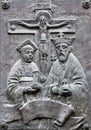 Icon of Saint King Stephen and Regina on the wall of Munich Cathedral, Germany