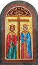 Icon of Saints Constantine and Helen at the Greek Orthodox Church in Cana Royalty Free Stock Photo