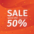 Icon Sale and special offer. 50% off. Vector illustration.