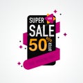 Icon Sale and special offer. 50% off. Vector illustration.