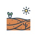 Color illustration icon for Sand, beach and sandy