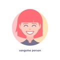 Icon of sanguine person. Royalty Free Stock Photo