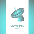 Icon satellite dish in modern style. Royalty Free Stock Photo