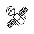 Black line icon for Satellite, tower and broadcast Royalty Free Stock Photo