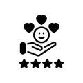 Black solid icon for Satisfaction, emoji and feedback Royalty Free Stock Photo