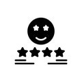 Black solid icon for Satisfaction, gratification and rating