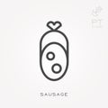 Icon sausage. With the ability to change the line thickness.