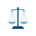 Icon scales of justice. Sign of judge or lawyer.