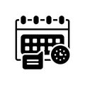 Black solid icon for Schedule, time and event Royalty Free Stock Photo