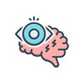 Color illustration icon for Schizophrenia, brain and disorder
